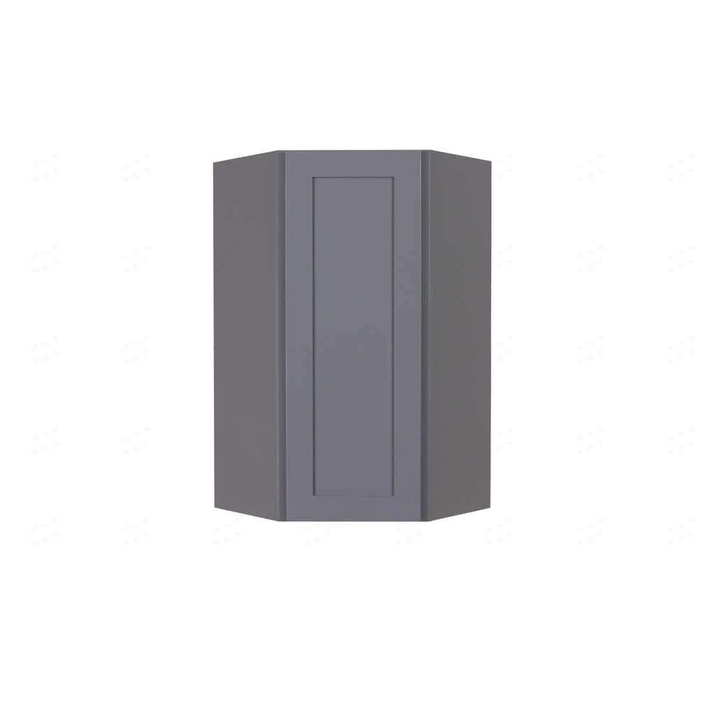 LIFEART CABINETRY Lancaster Gray Plywood Shaker Stock Assembled Wall Diagonal Corner Kitchen Cabinet 24 in. W x 36 in. H x 12 in. D