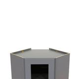 LIFEART CABINETRY Lancaster Gray Plywood Shaker Stock Assembled Wall Diagonal Glass Door Kitchen Cabinet 24 in. W x 42 in. H x 12 in. D