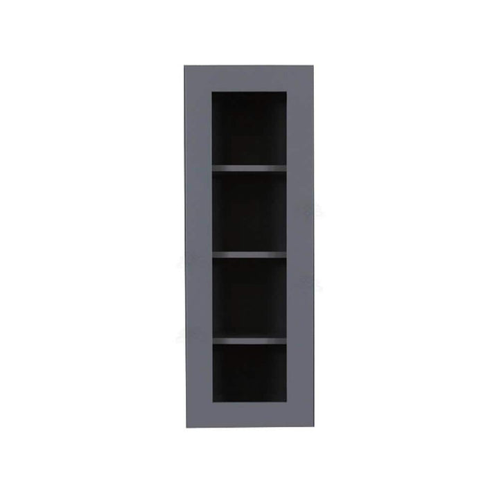 LIFEART CABINETRY Lancaster Gray Plywood Shaker Stock Assembled Wall Glass Door Kitchen Cabinet 21 in. W x 42 in. H x 12 in. D