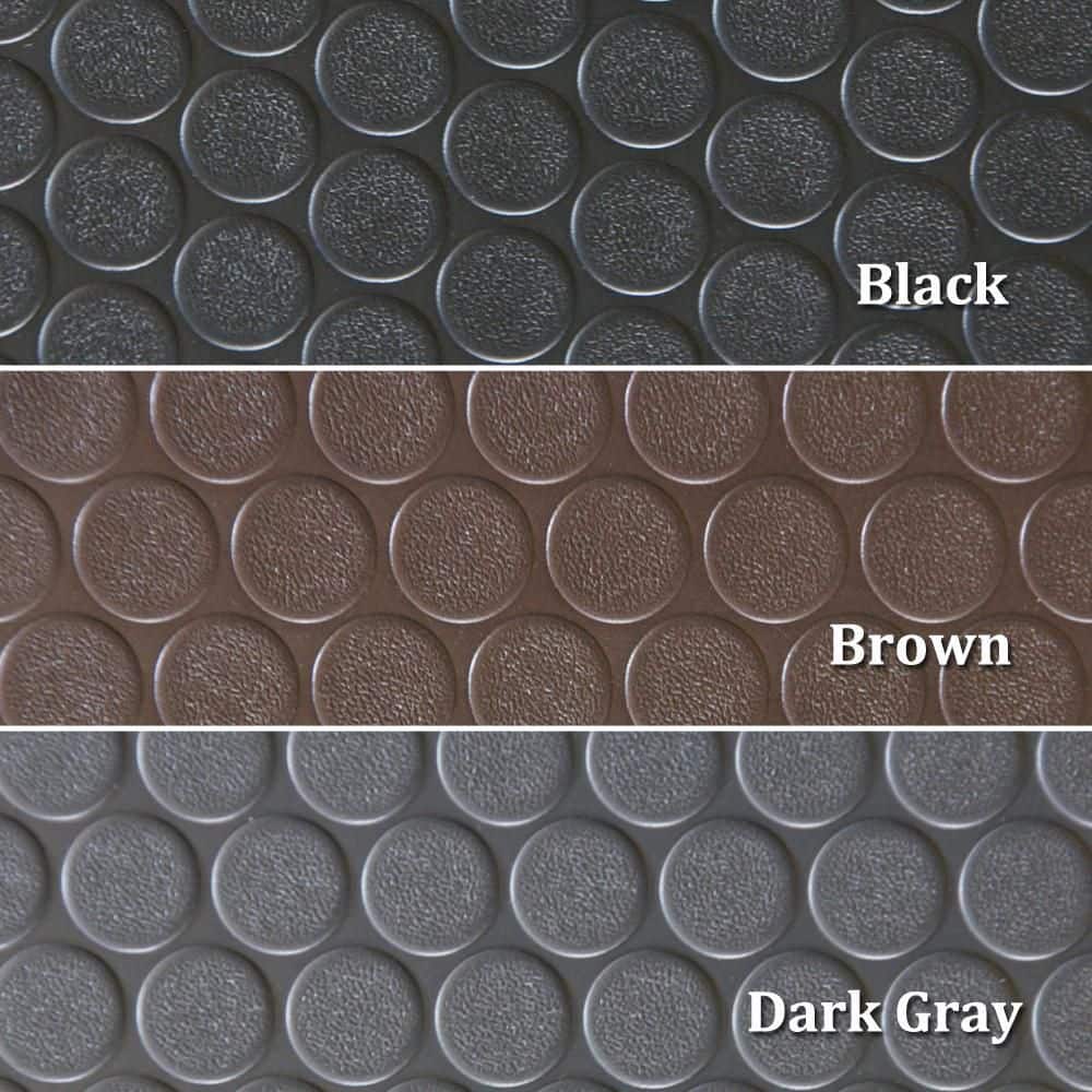 Rubber-Cal Coin Grip 4 ft. x 5 ft. Dark Grey Commercial Grade PVC Flooring