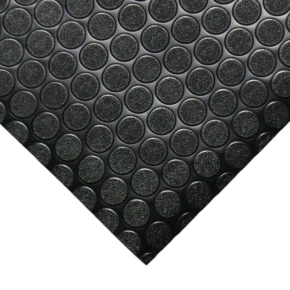 Rubber-Cal Coin Grip 4 ft. x 5 ft. Dark Grey Commercial Grade PVC Flooring