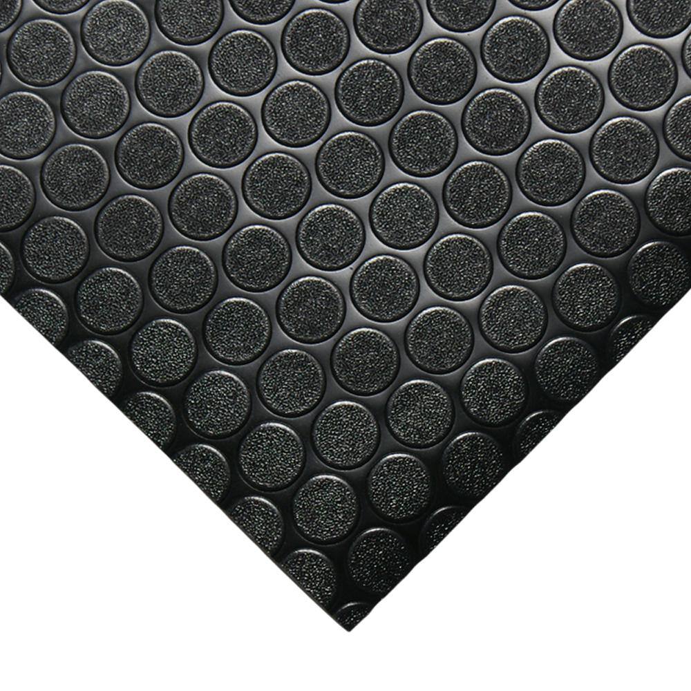 Rubber-Cal Coin Grip 4 ft. x 9 ft. Dark Grey Commercial Grade PVC Flooring