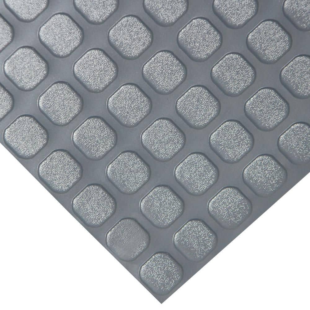 Rubber-Cal Block-Grip 4 ft. x 6 ft. Dark Gray Commercial PVC Flooring