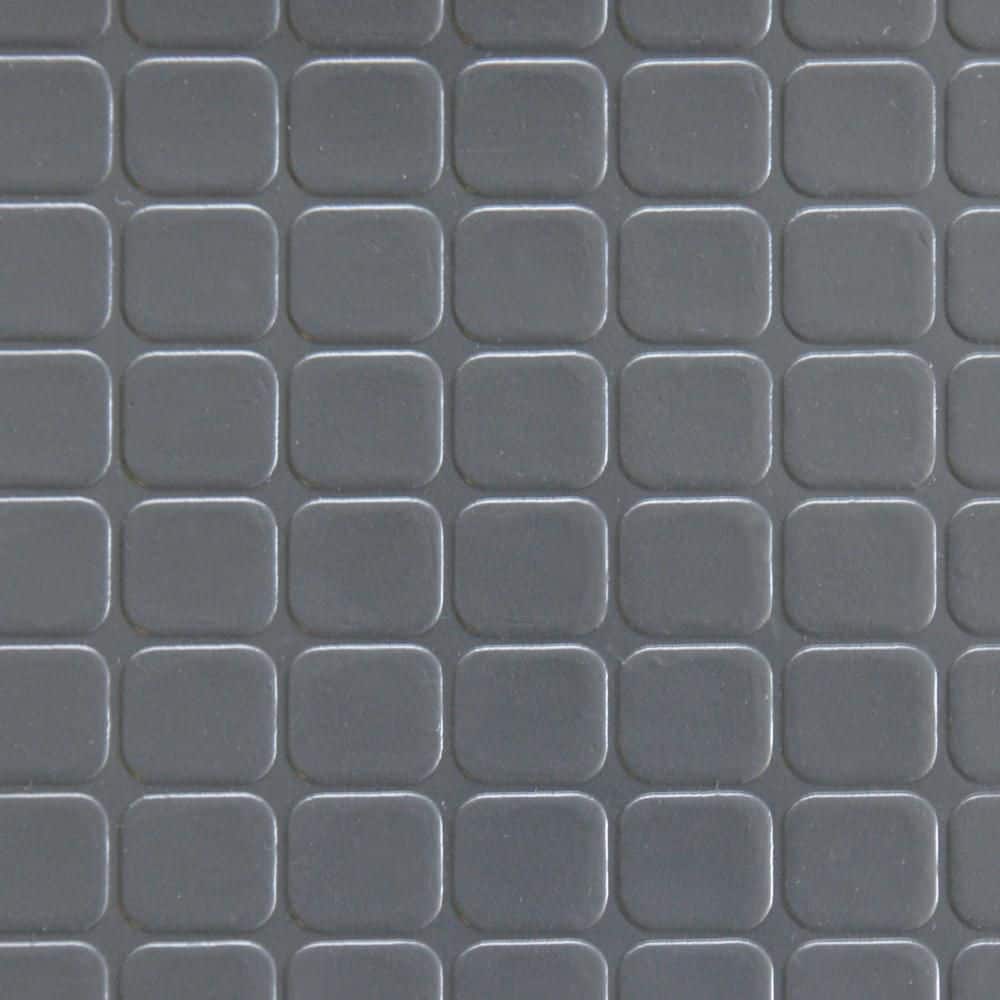 Rubber-Cal "Block-Grip" 4 ft. x 12 ft. Dark Gray Commercial PVC Flooring