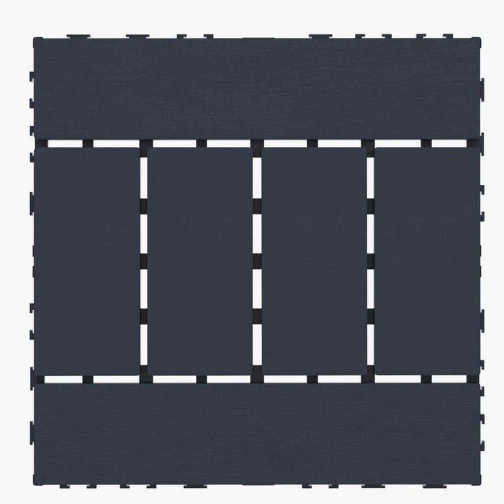 Tidoin Outdoor 1 ft. x 1 ft. Composite Deck Tile in Dark Gray(44 Per Box)