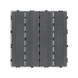 Tidoin Outdoor 1 ft. x 1 ft. Composite Deck Tile in Dark Gray(11 Per Box)