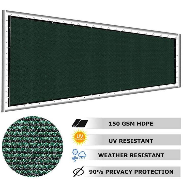 5 ft. x 50 ft. Privacy Screen Fence Heavy-Duty Protective Covering Mesh Fencing for Patio Lawn Garden Balcony Dark Green