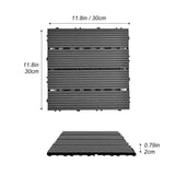 Afoxsos 1 ft. x 1 ft. Dark Gray Plastic Composite Deck Tiles Set, All-Weather Resistant, Easy to DIY and Maintain (20-Pack)