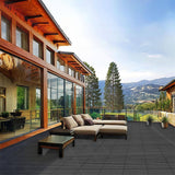 Afoxsos 1 ft. x 1 ft. Dark Gray Plastic Composite Deck Tiles Set, All-Weather Resistant, Easy to DIY and Maintain (20-Pack)