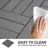 Afoxsos 1 ft. x 1 ft. Dark Gray Plastic Composite Deck Tiles Set, All-Weather Resistant, Easy to DIY and Maintain (20-Pack)
