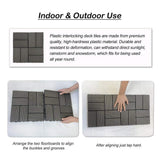 Afoxsos 1 ft. x 1 ft. Dark Grey Plastic Composite Deck Tiles Set, All-Weather for Indoor and Outdoor (20-Pack)