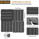 Angel Sar 1 ft. x 1 ft. Plastic Interlocking Deck Tiles in Dark Grey (27 Per Case)