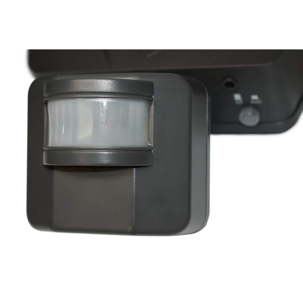 Novolink 160-Degree Dark Grey Motion Activated Outdoor Integrated LED Flood Light with Wireless Smart Control