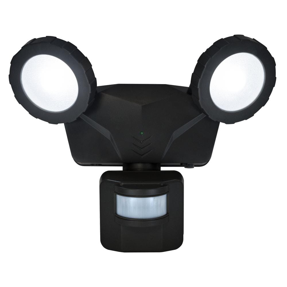 Novolink 160-Degree Dark Grey Motion Activated Outdoor Integrated LED Flood Light with Wireless Smart Control