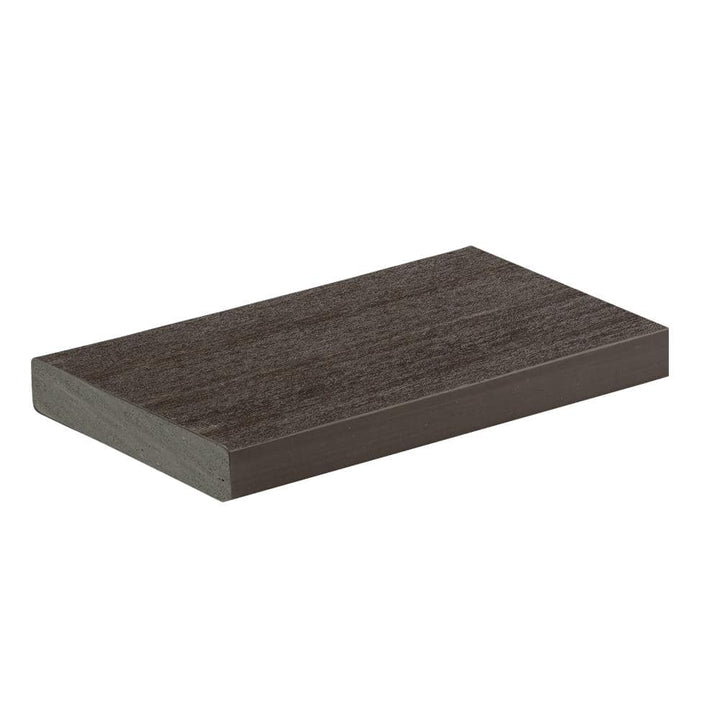 TimberTech Advanced PVC Vintage 1 in. x 6 in. x 1 ft. Square Dark Hickory PVC Sample (Actual: 1 in. x 5 1/2 in. x 1 ft)