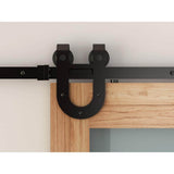 Everbilt 72 in. Black Horseshoe Sliding Barn Door Track and Hardware Kit
