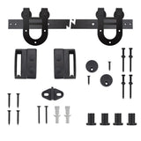 Everbilt 72 in. Black Horseshoe Sliding Barn Door Track and Hardware Kit