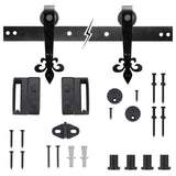 Everbilt 72 in. Dark Oil-Rubbed Bronze Fleur-De-Lis Sliding Barn Door Track and Hardware Kit