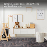 Norsk Reversible Dark Walnut/Black Faux Wood 24 in. x 24 in. x 0.47 in. Foam Mats (4-Pack)