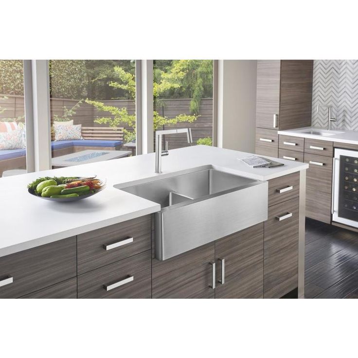 BLANCO Panera Stainless Steel 1-Handle Deck-Mount Pull-Out Handle Kitchen Faucet