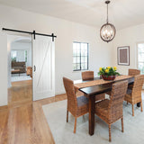 43 in. x 84 in. Z Planked Primed MDF Solid Core Wood Barn Door with Matte Black Sliding Door Hardware Kit - Super Arbor