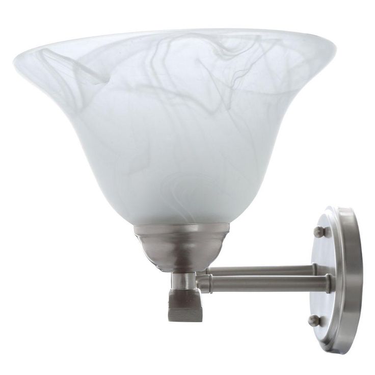 Andenne 3-Light Brushed Nickel Vanity Light with Bell Shaped Marbleized Glass Shades