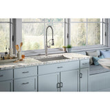Tournant Single-Handle Pull-Down Sprayer Kitchen Faucet in Vibrant Stainless - Super Arbor