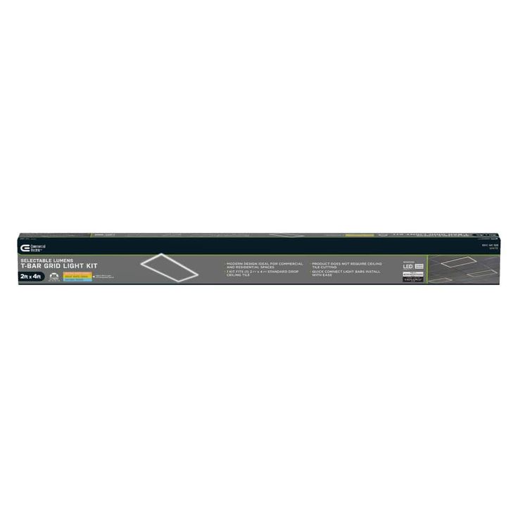 Commercial Electric CE 2 ft. x 4 ft. White Panel Bar CCT and Lumen Selectable Integrated LED & Troffer Light 30-Watt equivalent