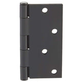 4 in. Square Corner Matte Black Door Hinge (24-Pack)