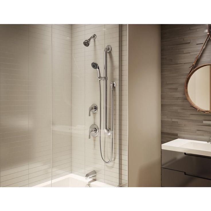 Origins 2-Handle 1-Spray Shower Faucet with Hand Shower in Chrome (Valve Included)
