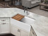 Superior Sinks 33-in x 19-in White Single Bowl Tall (8-in or Larger) Undermount Apron Front/Farmhouse Residential Workstation Kitchen Sink