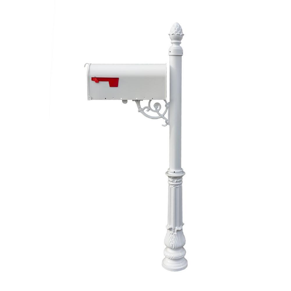 Lewiston Black Decorative Post Mounted Mailbox System with Non-Locking E1 Economy Mailbox - Super Arbor