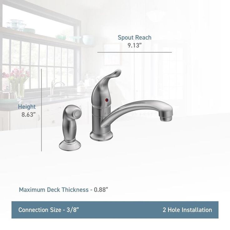 Moen Chateau Chrome 1-Handle Deck-Mount Low-Arc Handle Kitchen Faucet