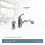 Moen Chateau Chrome 1-Handle Deck-Mount Low-Arc Handle Kitchen Faucet