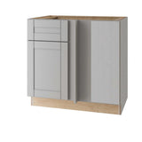 Vesper White Shaker Assembled Plywood 42 in. x 34.5 in. x 24 in. Blind Base Corner Kitchen Cabinet with Soft Close - Super Arbor