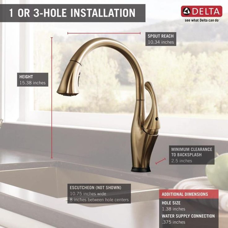 Delta Addison Touch2O Champagne Bronze 1-Handle Deck-Mount Pull-Down Touch Kitchen Faucet (Deck Plate Included)