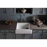 Whitehaven Farmhouse Undermount Apron Front Cast Iron 30 in. Self-Trimming Single Bowl Kitchen Sink in White - Super Arbor