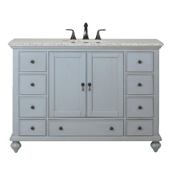 Newport 25 in. W x 21-1/2 in. D Bath Vanity in Pewter with Granite Vanity Top in Grey