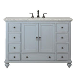 Newport 25 in. W x 21-1/2 in. D Bath Vanity in Pewter with Granite Vanity Top in Grey