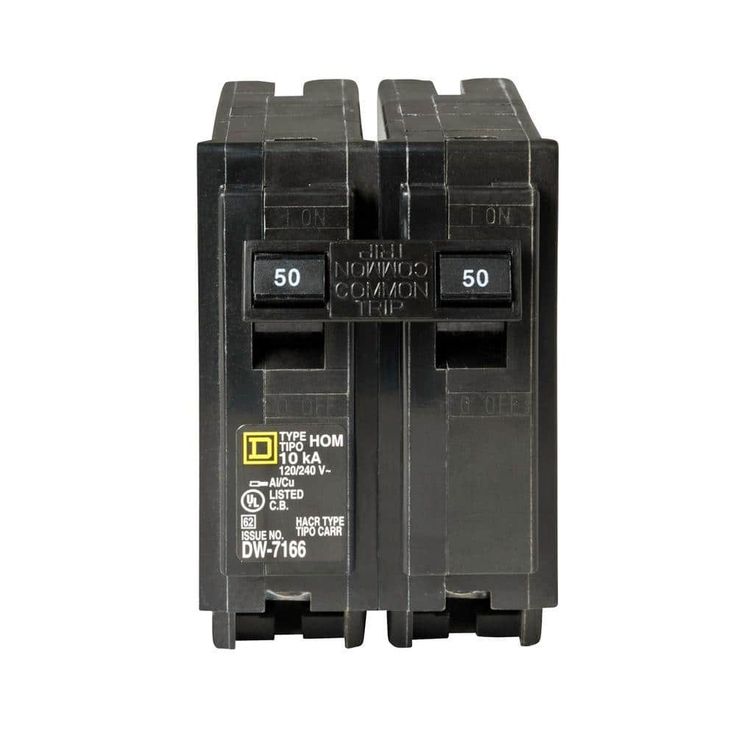 Square D Homeline 50-Amp 2-Pole Standard Trip Circuit Breaker