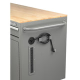 56 in. W 5-Drawer 1-Door, Deep Tool Chest Mobile Workbench in Gloss Gray with Hardwood Top