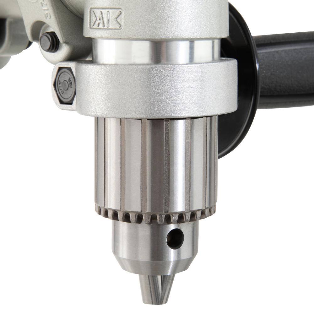 7.5 Amp 1/2 in. Corded 2-Speeds Reversible Angle Drill with Chuck Key Side Handle and Tool Case - Super Arbor