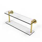 Washing Square Collection 22 in. 2-Tiered Glass Shelf in Matte Black - Super Arbor