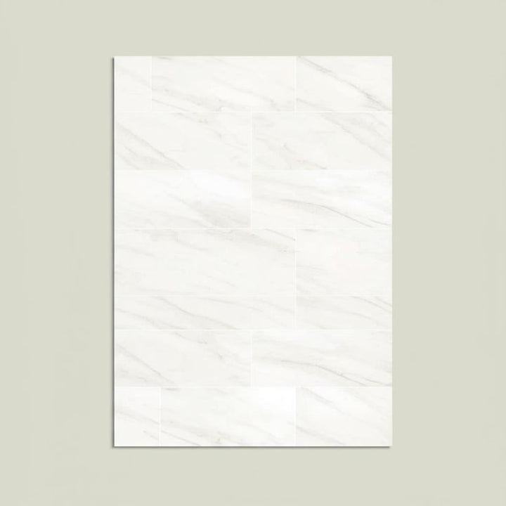 Home Decorators Collection Kolasus White Polished Porcelain Tile 12x24