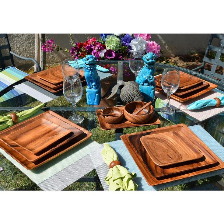 4 in. 16-Piece Wooden Round Dip and Nut Bowl Set with Spoons