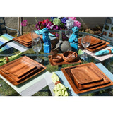 4 in. 16-Piece Wooden Round Dip and Nut Bowl Set with Spoons