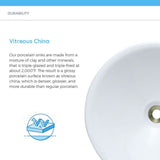 MR Direct Undermount Porcelain Bathroom Sink in White with Pop-Up Drain in Brushed Nickel