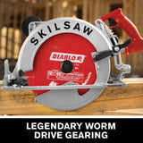15 Amp Corded Electric 10-1/4 in. Magnesium SAWSQUATCH Worm Drive Circular Saw with 40-Tooth Diablo Carbide Blade - Super Arbor