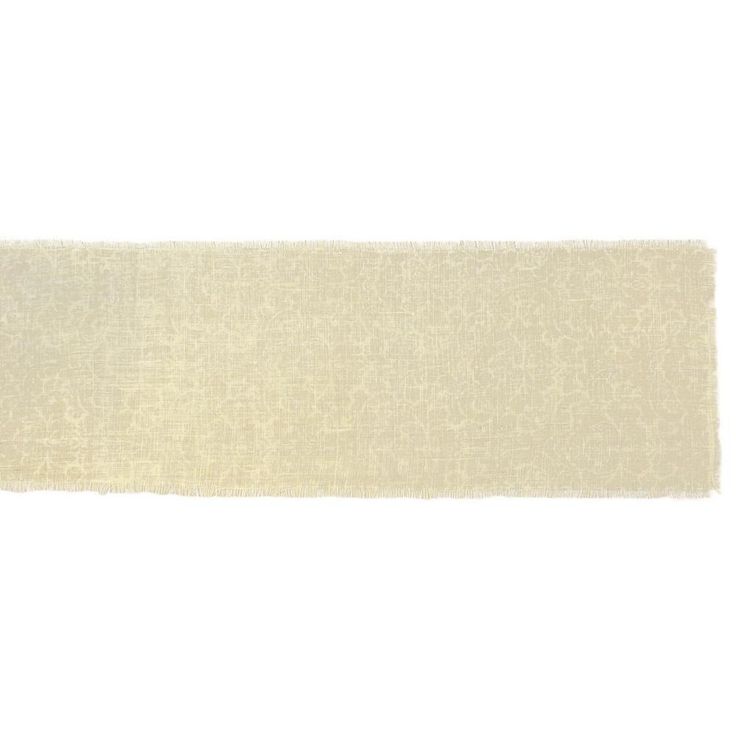 14 in. x 72 in. Gold Damask Print Jute Table Runner