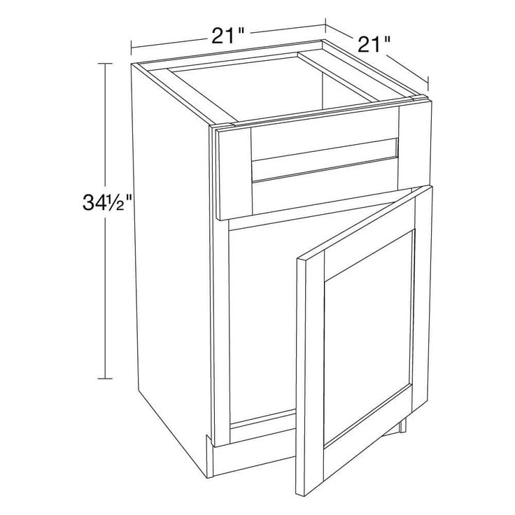 Home Decorators Collection Washington Vessel Blue Plywood Shaker Assembled Vanity Sink Base Kitchen Cabinet Sft Cls R21 in W x 21 in D x 34.5 in H